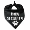 Black pet bandana for dogs and cats, stylish baby security triangle bib with cute paw print. - 43x43x62cm Double Layer Print / Black