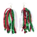 Colorful sequin fringe dangle earrings detailed shot, festive party costume jewelry accessory - Style 7