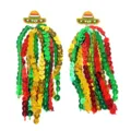 Detailed shot of Mexican Cinco de Mayo sombrero sequin tassel earrings for party festival. - Style 4