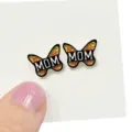 Sparkling butterfly MOM earrings delicate wonderful Mothers Day gift jewelry studs for mom. - MOM Butterfly Style