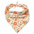 Bohemian retro floral pet bandana, double sided printed cat and dog bib scarf for daily wear. - Bohemian Ditsy Floral Style (4) / 43x43x62cm Double-Sided Print
