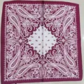 Women square silk scarf vintage paisley print neckerchief versatile fashion bandana accessory - Paisley Wine Red Small Square Satin Scarf