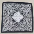 Black and white paisley print square scarf, classic retro bandana for women daily wear. - Paisley Black Small Square Satin Scarf