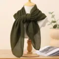 Sciarpa quadrata plissettata verde scuro monocolore 90x90cm variante moda donna foulard - Verde militare