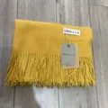 Écharpe unie en coton et cachemire pour femme hiver châle à franges épaissi tour de cou chaud - Écharpe châle gingembre