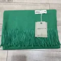Écharpe à Franges Effet Cachemire Épais Unie Hiver Chaud Femmes Hommes Mode Châle - Écharpe châle vert foncé