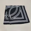 Black and white printed square scarf elegant fashion accessory for women daily wear versatile style - New Chain Print Black Small Silk Square Scarf