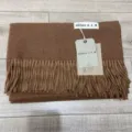 Écharpe d'hiver unie en coton et cachemire avec franges élégantes, chaude et douce au toucher. - Écharpes et châles café
