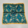 70cm square silk scarf women floral bird print elegant neck scarf versatile spring shawl. - Diamond Garden Small Square Scarf