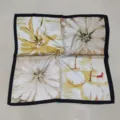 Women square scarf 70cm silk feel floral neckerchief versatile vintage fashion accessory - Color-Block Large Floral Small Square Silk Scarves