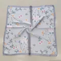 Floral print square silk scarf for women, elegant 70cm neckerchief accessory for four seasons. - Floral Small Square Silk Scarves on Gray Background