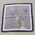 70cm square silk scarf for women, versatile floral print neck scarf for all seasons fashion. - Purple Lily Small Silk Square Scarf