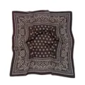 Vintage paisley print silk square scarf for women, elegant fashion neckerchief for daily. - Coffee Double Paisley