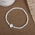 Natürliche Barock Perle Armband Vierblättriges Kleeblatt Elastische Schmuck Geschenke - Vierblättriges Kleeblatt (B5110)