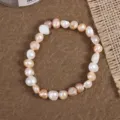 Natürliches Barock Süßwasserperlen Armband, schlichter unregelmäßiger Perlenschmuck Alltag. - Candy Barock Stil (B5151) / Perlendurchmesser 7-8mm