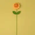 Tournesol au crochet fait main jouet mignon fleur tricotée cadeau pour enfants et enseignants - Tige de tournesol simple à 5 couches (2 feuilles)