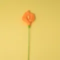 Tige de fleur de lys arum au crochet faite à la main, cadeau parfait pour la décoration. - Orange