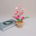 Handmade crochet lily of the valley potted plant simulation flower home desk bedroom decor gift - Pink Gradient