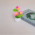 Handmade crochet pink flower potted plant miniature green plant desktop decoration - Gradient Pink