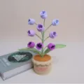 Handmade Crochet Potted Flower Knitted Plant Home Decor Desk Ornament Gift - Purple Gradient