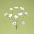 Handmade crochet white gypsophila flower detail shot, delicate knitted botanical craft. - White