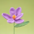 Handmade crochet purple flower close up detail gift home decor knitted botanic display bloom - Purple