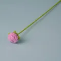 Handmade crochet knitted bubble rose flower single stem artificial flower bouquet gift - Light Purple