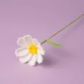 Fiore di cosmo all'uncinetto fatto a mano filato lavorato a maglia fiore artificiale regalo - Bianco