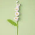 Handcrafted crochet lily of the valley flower branch for home decor and gifts - White