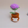 Fleur en pot au crochet faite main, joli cadeau de plante de soutien émotionnel de bureau. - Violet