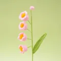 Handmade crochet pink lily of the valley flower bouquet home decor artificial knit ornament - Pink