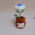 Fleur en pot crochetée à la main plante de soutien émotionnel décor bureau cadeau neuf - Bleu Dégradé