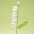 Handmade crochet lily of the valley flower bouquet home decor knit floral ornament. - White