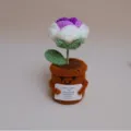 Fleur en pot au crochet fait main décoration de bureau avec carte, beau cadeau. - Violet Dégradé