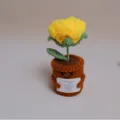 Handmade crochet yarn potted plant flower emotional support cute desktop decor gift. - Yellow