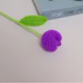 Purple crochet tulip flower handmade knitted artificial plant for home decor and gifts - Deep purple