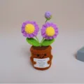 Fleur en pot au crochet faite à la main décoration de bureau cadeau mignon multicolore - Violet