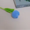 Handmade crochet tulip flower blue artificial knit flower home decor gift variant - Sky Blue