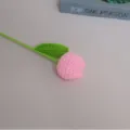 Handcrafted crochet pink tulip artificial flower, wonderful handmade home decor gift. - Pink