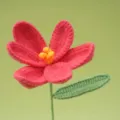 Handcrafted crochet pink flower gift handmade knitted wool floral home decor ornament - Watermelon red
