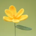 Handmade crochet yellow flower with green stem, cute knitted floral gift for special days. - Yellow