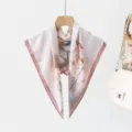 Chic vintage patchwork square silk scarf, breathable lightweight neckerchief for women. - XPM-26