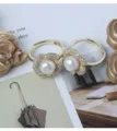 Verstellbarer goldener Perlen-Blütenring, elegantes Zirkonia-Design für moderne Damen. - Einstellbar Offen / R019 Blumen Perle Stil