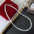 Natürliche Barock Süßwasser Perle Choker Halskette mit vergoldetem Verschluss für elegante Damen. - Halskette / 14K Vergoldet