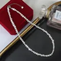Barock Natürliche Süßwasser Perle Choker Halskette mit S925 Silber Verschluss Schmuck - Halskette / 925 Sterlingsilber
