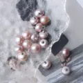 Natürliche Süßwasser Perle Knöpfe DIY Zubehör Mode Pullover Hemd Dekoration Stück - 8-8.5mm / Natürliches Rosa Lila