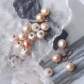 Natürliche Süßwasserperlen Knöpfe für DIY Mode Kleidung Pullover Hemd Dekoration. - 8-8.5mm / Natürliches Orange