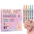 12 kleuren nail art marker set 0.7mm waterdicht sneldrogende DIY nagel graffiti schilderpennen - 12 Kleuren Boxset