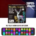 Dual-Tip Metallic Acrylic Marker Set 48 Colors DIY Art Craft Drawing Pens 24PCS Set - 24-Piece 48-Color Set