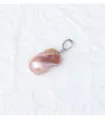 Ciondolo perla d'acqua dolce barocca colorata con chiusura rimovibile in argento S925, lucentezza. - Ciondolo Solo (Senza Catena) (Chiusura in Argento S925) / Larghezza 14-15mm Lunghezza 20-25mm
